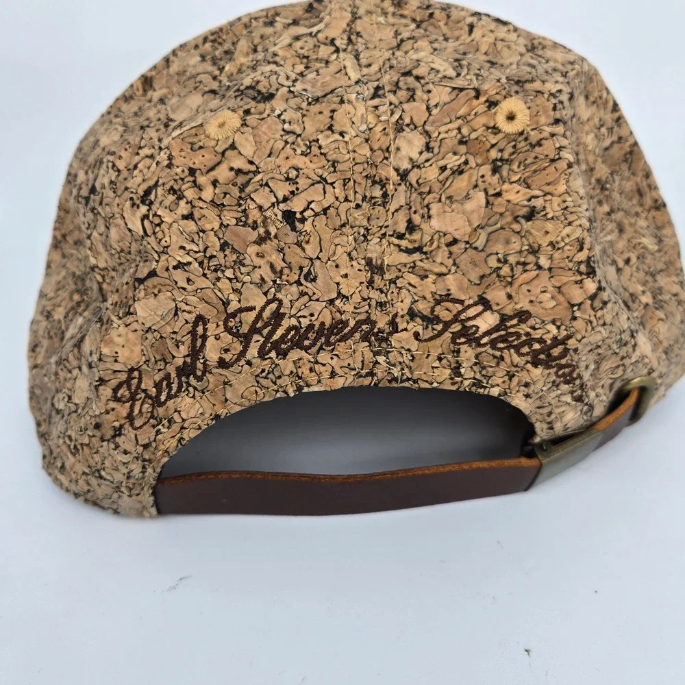 Earl Stevens Selections Cork Strapback‎ Hat Mens Gold Embroidered Crest OSFM